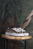 nuova sneakers tender di date con tomaia in pony animalier zebra da donna fw 25/26