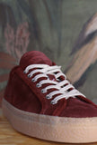D.A.T.E. Sneakers TENDER ispirazioni Vintage anni '70 pelle effetto velluto Pop Bordeaux 