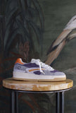 Nuova sneakers toneo di date da donna in nylon viola vintage mood e pelle orange estate 25