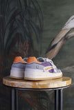 Nuova sneakers toneo di date da donna in nylon viola vintage mood e pelle orange estate 25