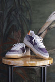 Nuova sneakers toneo di date da donna in nylon viola vintage mood e pelle orange estate 25