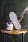 Nuova sneakers toneo di date da donna in pelle off-white purple vintage mood 
