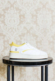 sneakers date donna torneo leather white yellow ss24