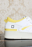 sneakers date donna torneo leather white yellow ss24