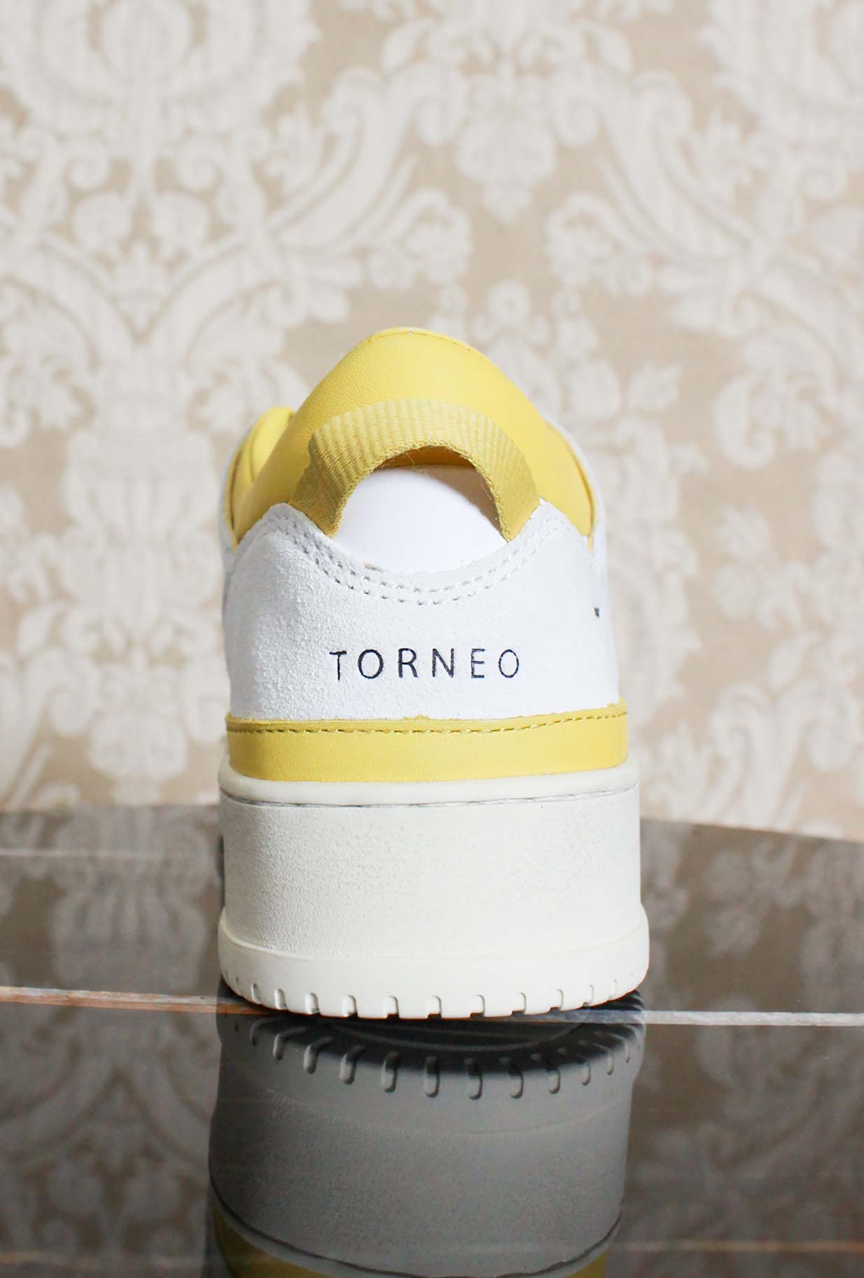 sneakers date donna torneo leather white yellow ss24