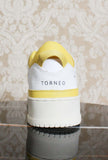 sneakers date donna torneo leather white yellow ss24