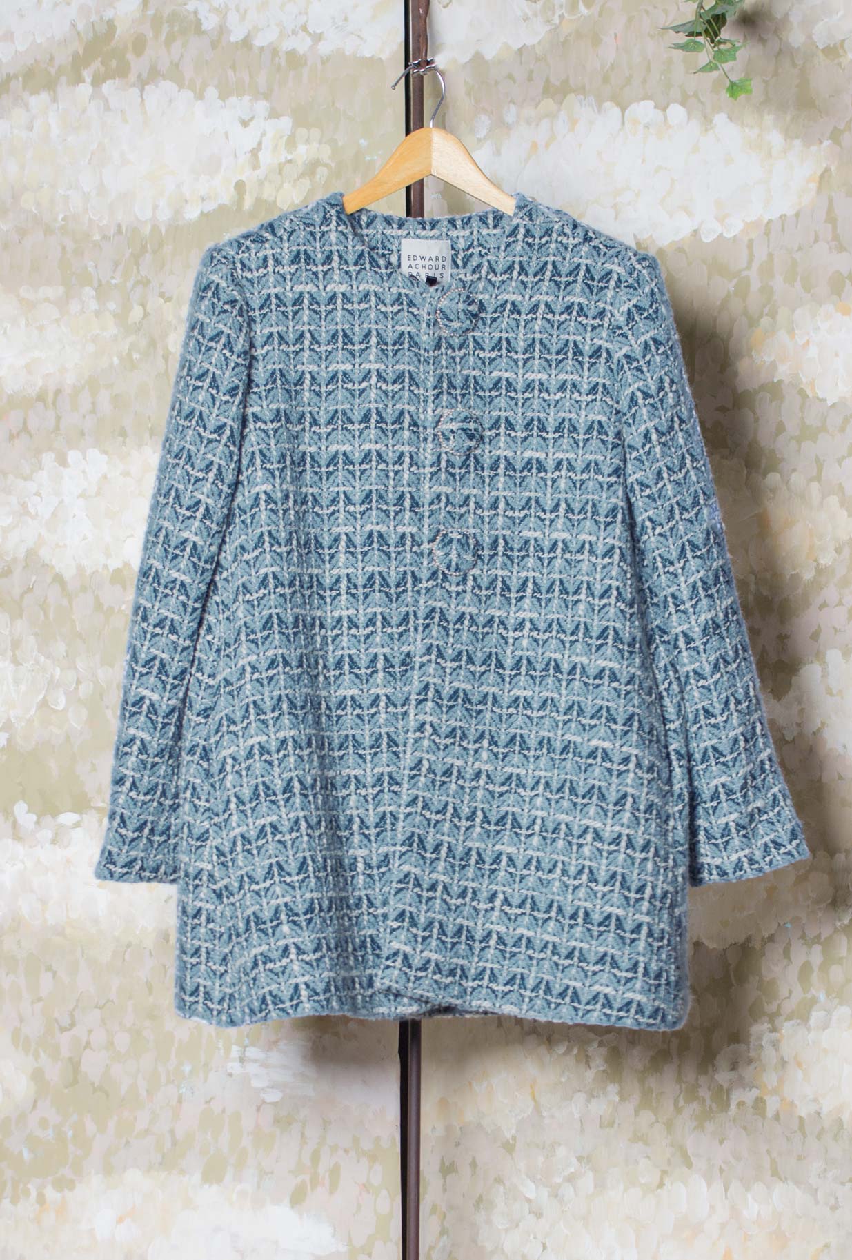 Long Coat di Edward Paris proposto nella raffinata nuance Sapphire Tweed da Donna