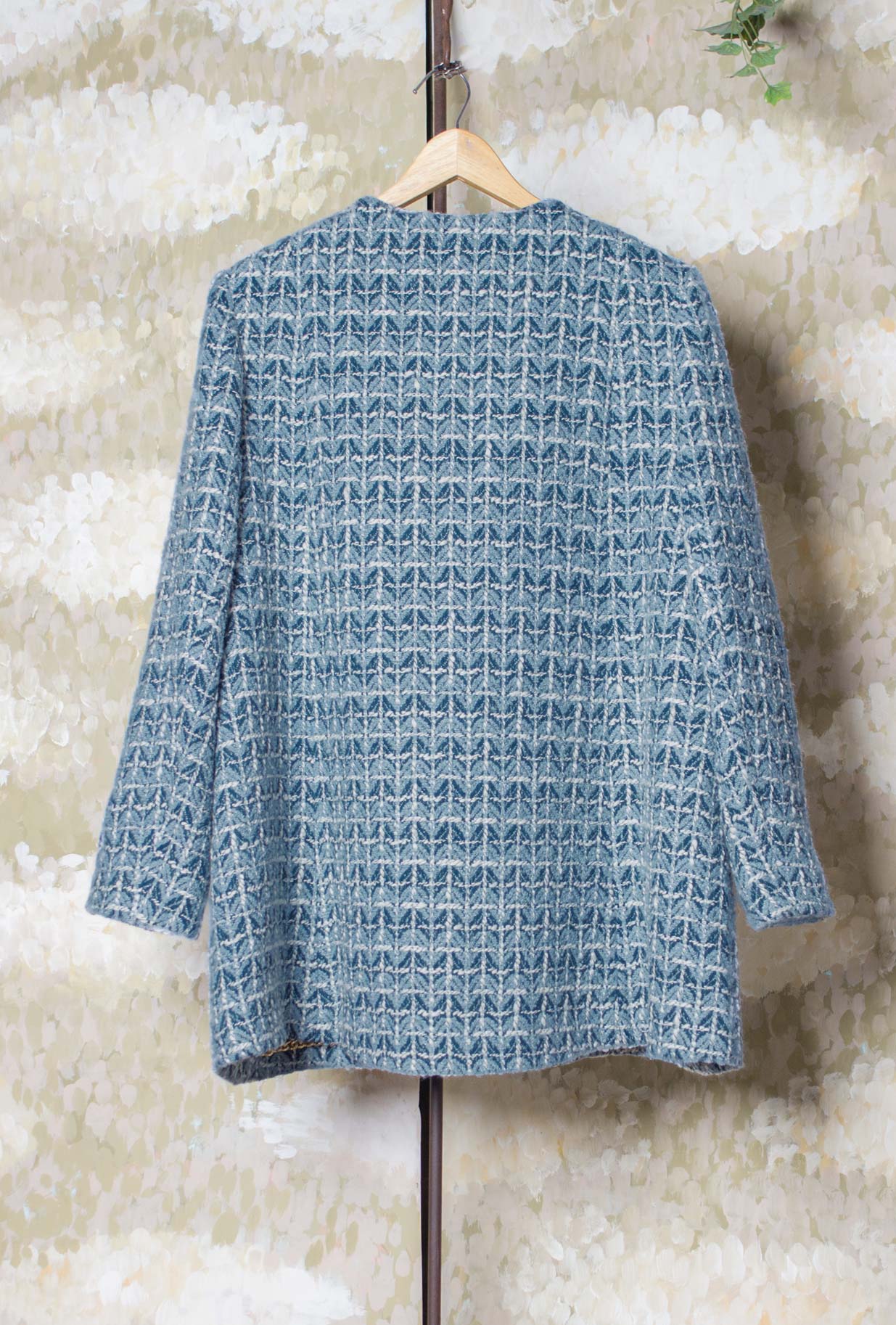 Long Coat di Edward Paris proposto nella raffinata nuance Sapphire Tweed da Donna