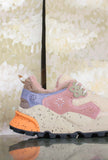 Sneakers Kotetsu Woman Teddy di Flower Mountain in teddy e suede Cognac, Beige e Cipria da Donna