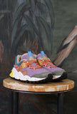 sneakers kotetsu di flower mountain da donna in suede e teddy color grey lilla e light brown