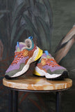 sneakers kotetsu di flower mountain da donna in suede e teddy color grey lilla e light brown