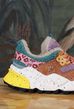 sneakers kotetsu di flower mountain da donna in suede e teddy color grey lilla e light brown