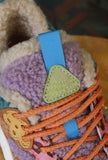 sneakers kotetsu di flower mountain da donna in suede e teddy color grey lilla e light brown