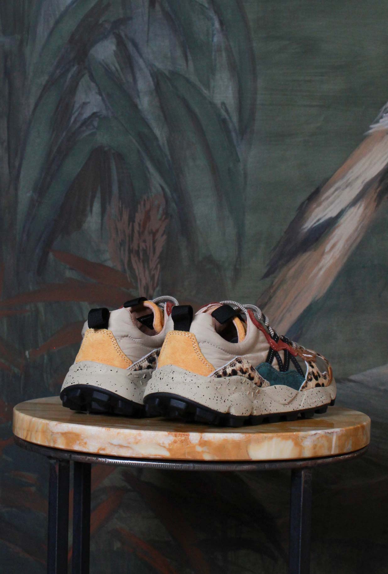 Flower Mountain Lenzan dinamica cromie Sneakers Lenzan Woman Suede-Pony Military-Black-Taupe