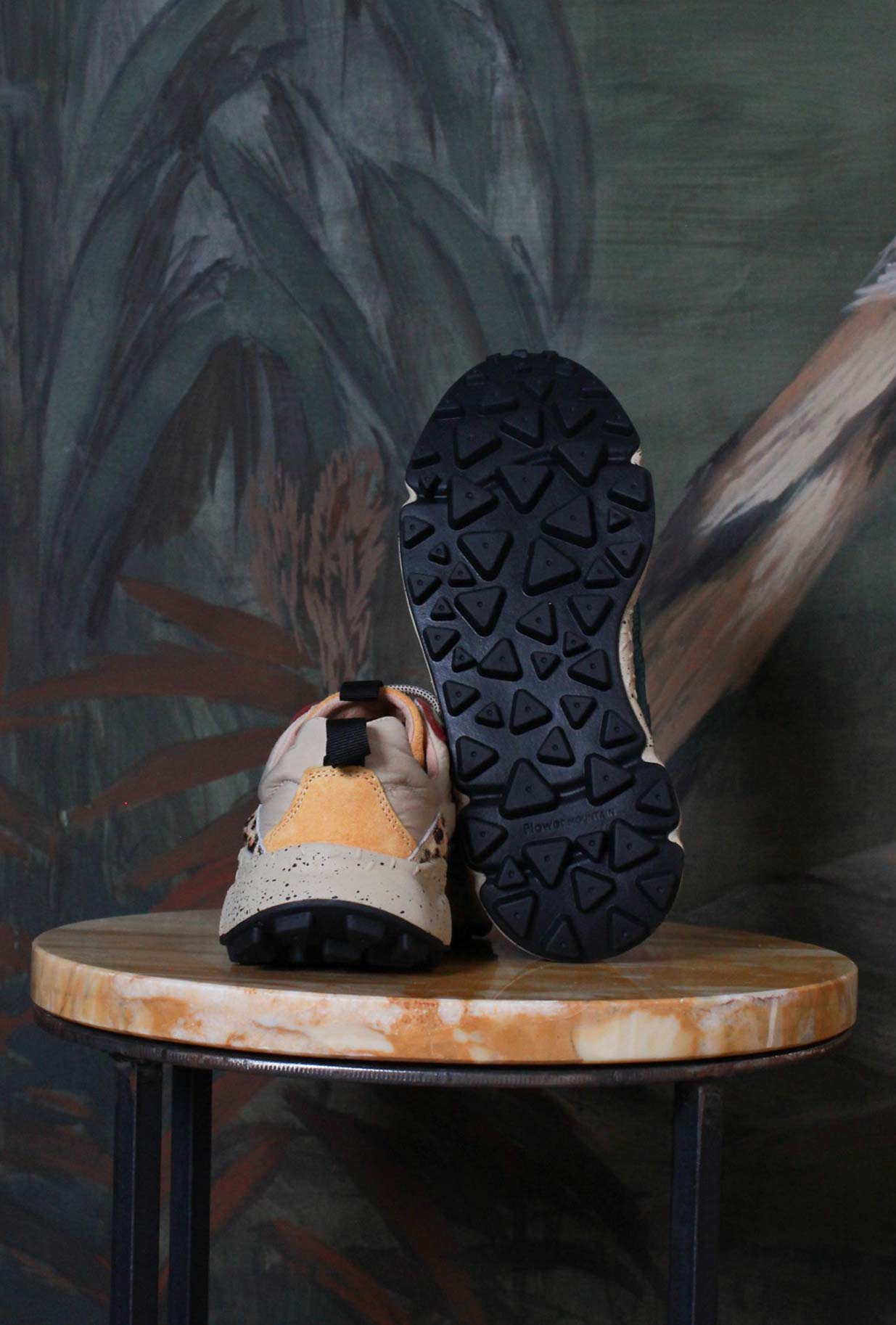 Flower Mountain Lenzan dinamica cromie Sneakers Lenzan Woman Suede-Pony Military-Black-Taupe