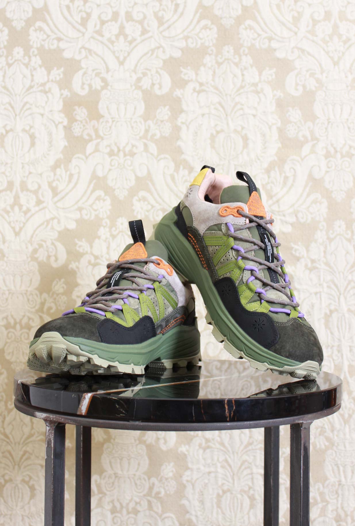 sneakers iwano di flower mountain da uomo con suola in vibram color military green+