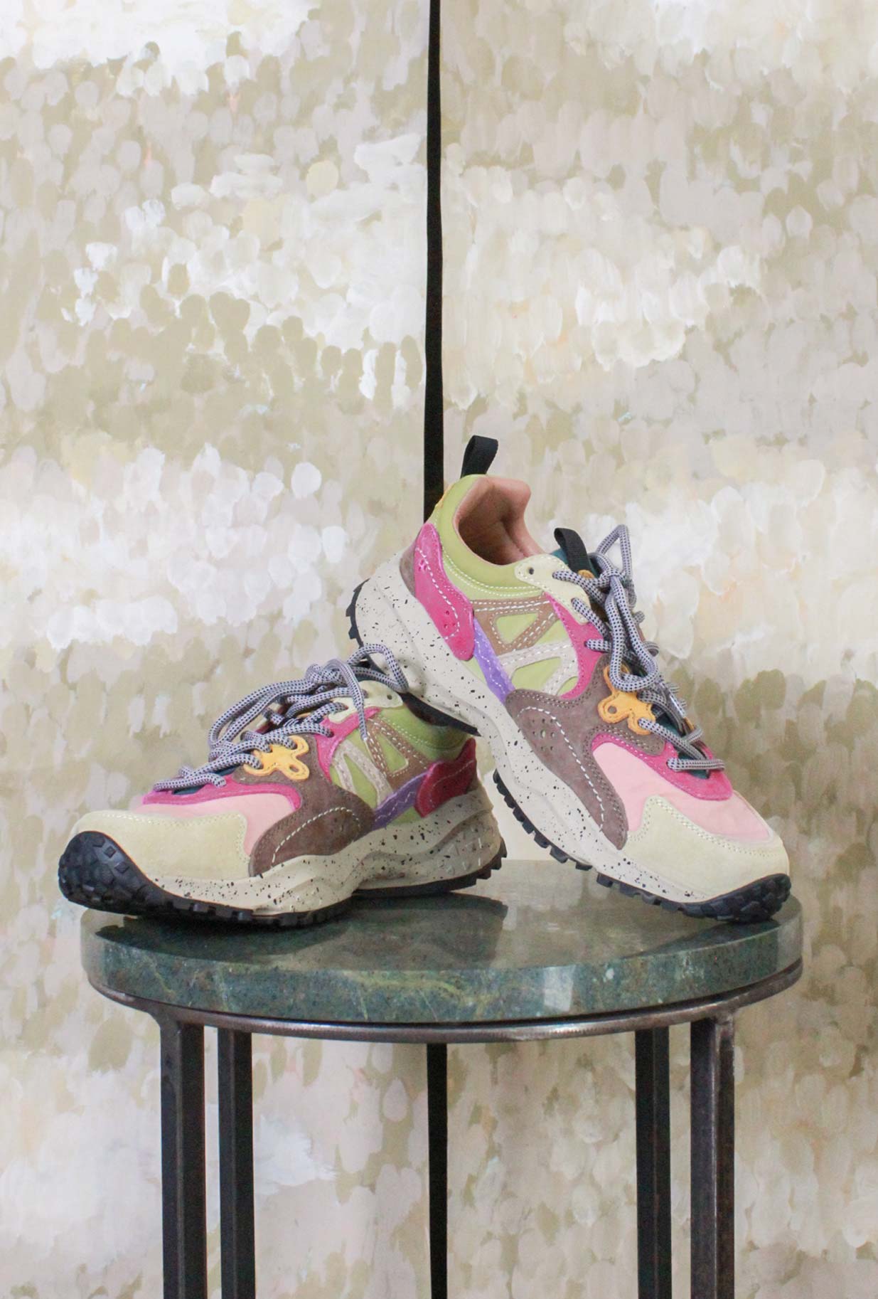 Sneakers Solin Woman Suede-Nylon Fuchsia-Rose-Orange