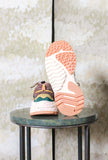 Sneaker trekking/running Flower Mountain Yamabushi Man versione Suede-Nylon  tonalità Dark Brown-Green Bottle-Zucca