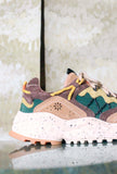 Sneaker trekking/running Flower Mountain Yamabushi Man versione Suede-Nylon  tonalità Dark Brown-Green Bottle-Zucca