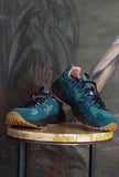 Sneakers yamabushi di flower mountain da uomo in nylon ripstop e suede color green bottle