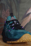 Sneakers yamabushi di flower mountain da uomo in nylon ripstop e suede color green bottle