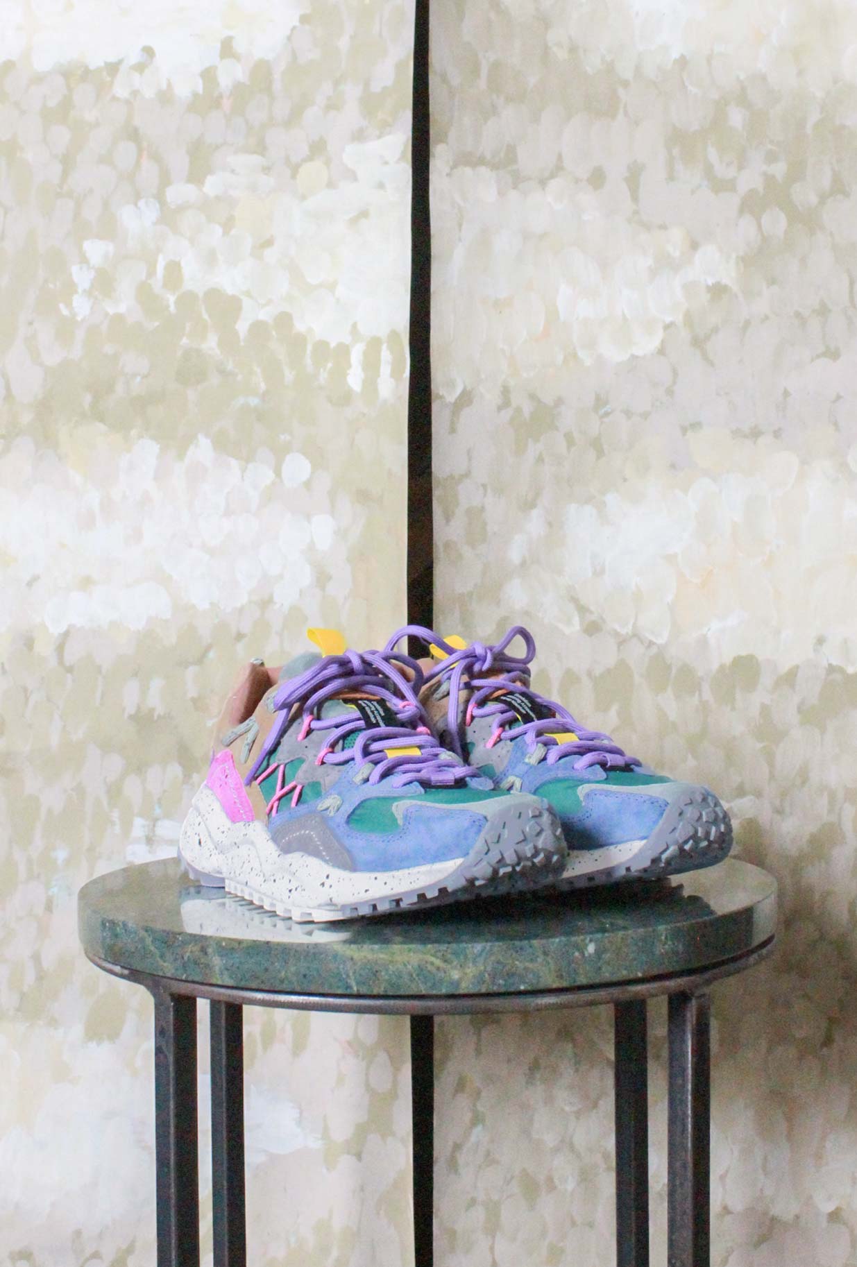 Sneaker Flower Mountain Yamabushi  variante Anthracite-Green-Purple da Donna 