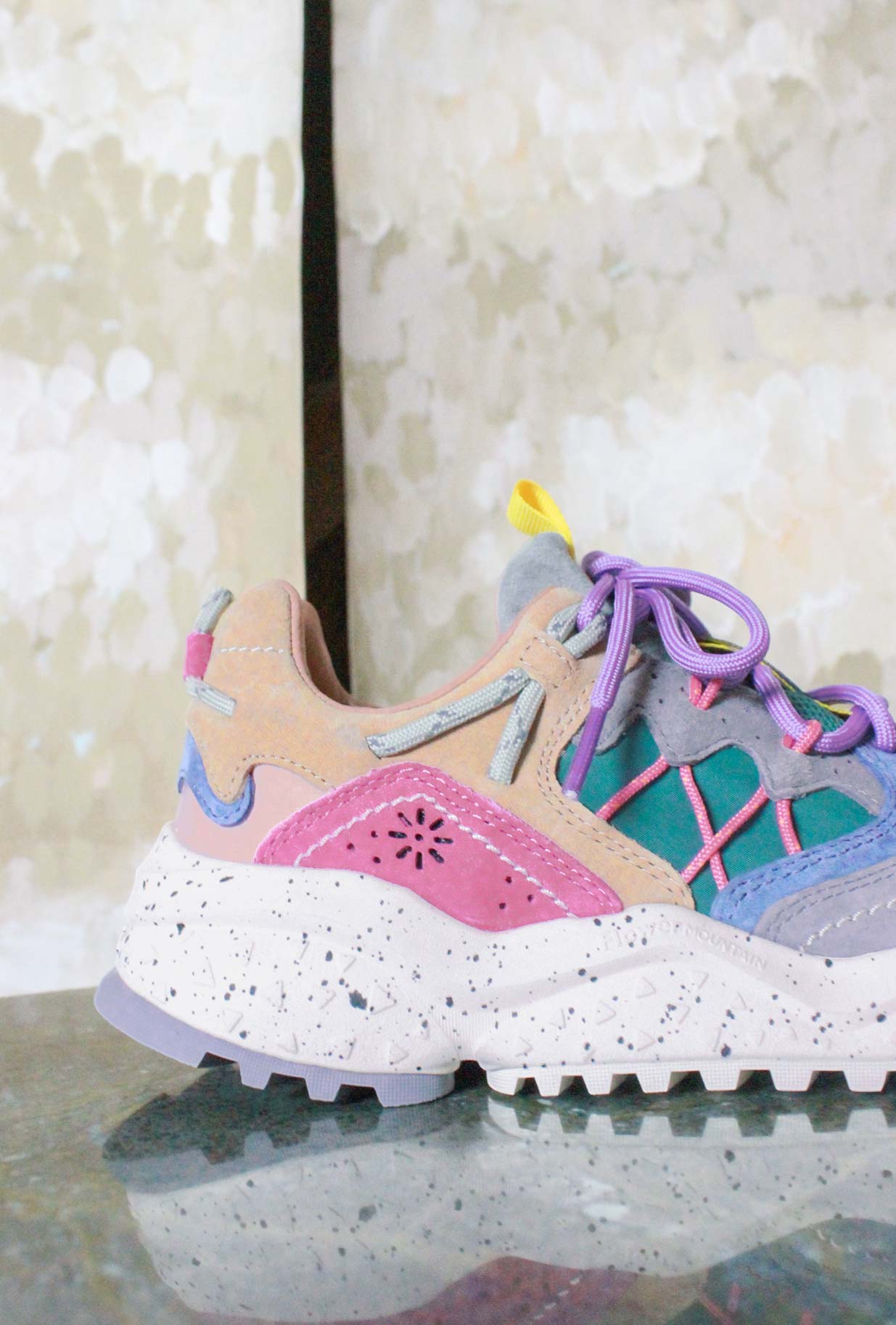 Sneaker Flower Mountain Yamabushi  variante Anthracite-Green-Purple da Donna 