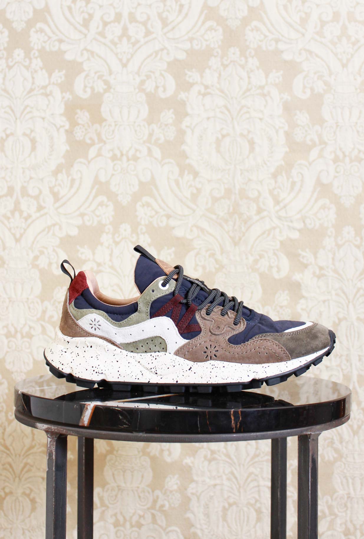 Sneakers Yamano 3 da uomo di flower mountain in suede e nylon color brown navy
