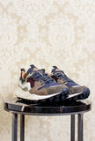 Sneakers Yamano 3 da uomo di flower mountain in suede e nylon color brown navy