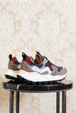 Sneakers Yamano 3 da uomo di flower mountain in suede e nylon color brown navy