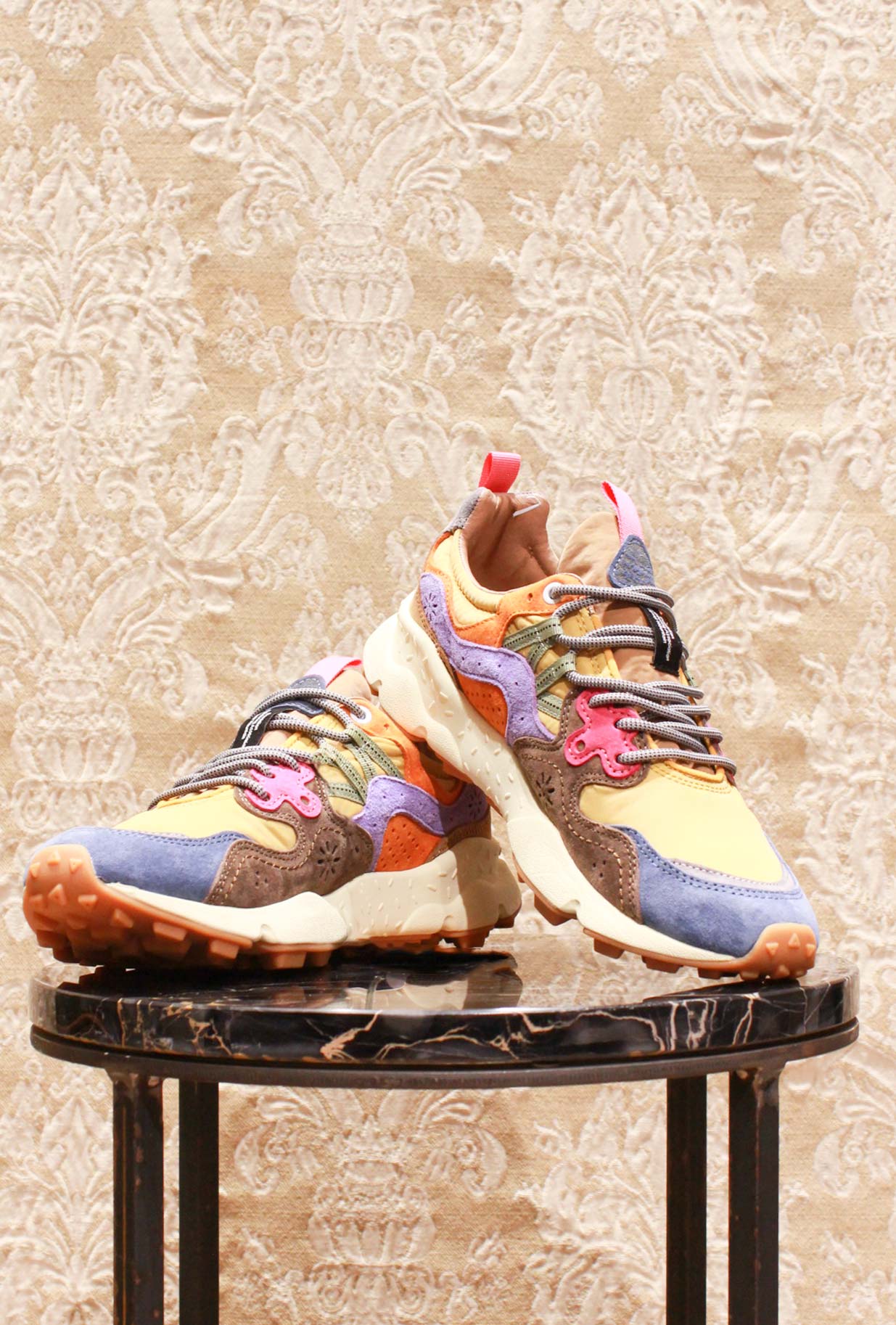 sneakers yamano da uomo in nylon by flower mountain color azzurro marrone