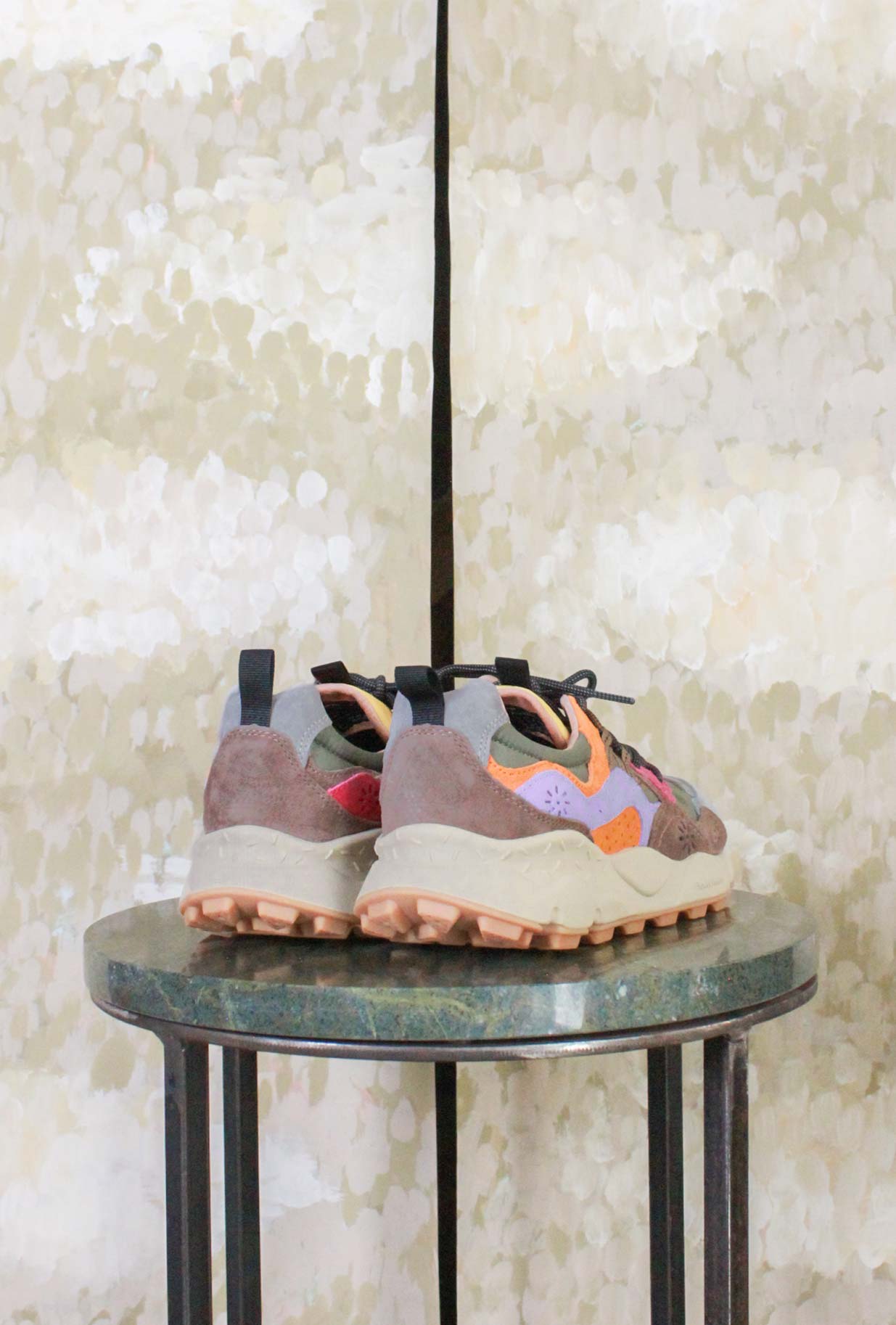 Sneaker Yamano 3 Suede-Nylon Flower Mountain Kaki Multicolor da Uomo