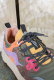 Sneaker Yamano 3 Suede-Nylon Flower Mountain Kaki Multicolor da Uomo