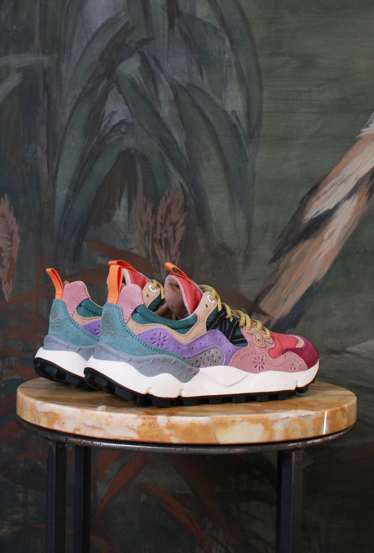 Amphibia leather-trimmed sneakers in multicoloured - Valentino Garavani Amphibia leather-trimmed sneakers in multicoloured - Valentino Garavani