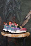 Flower Mountain Sneakers Yamano donna Suede-Nylon Burgundy-Fuchsia-Cipria Sporty-Chic
