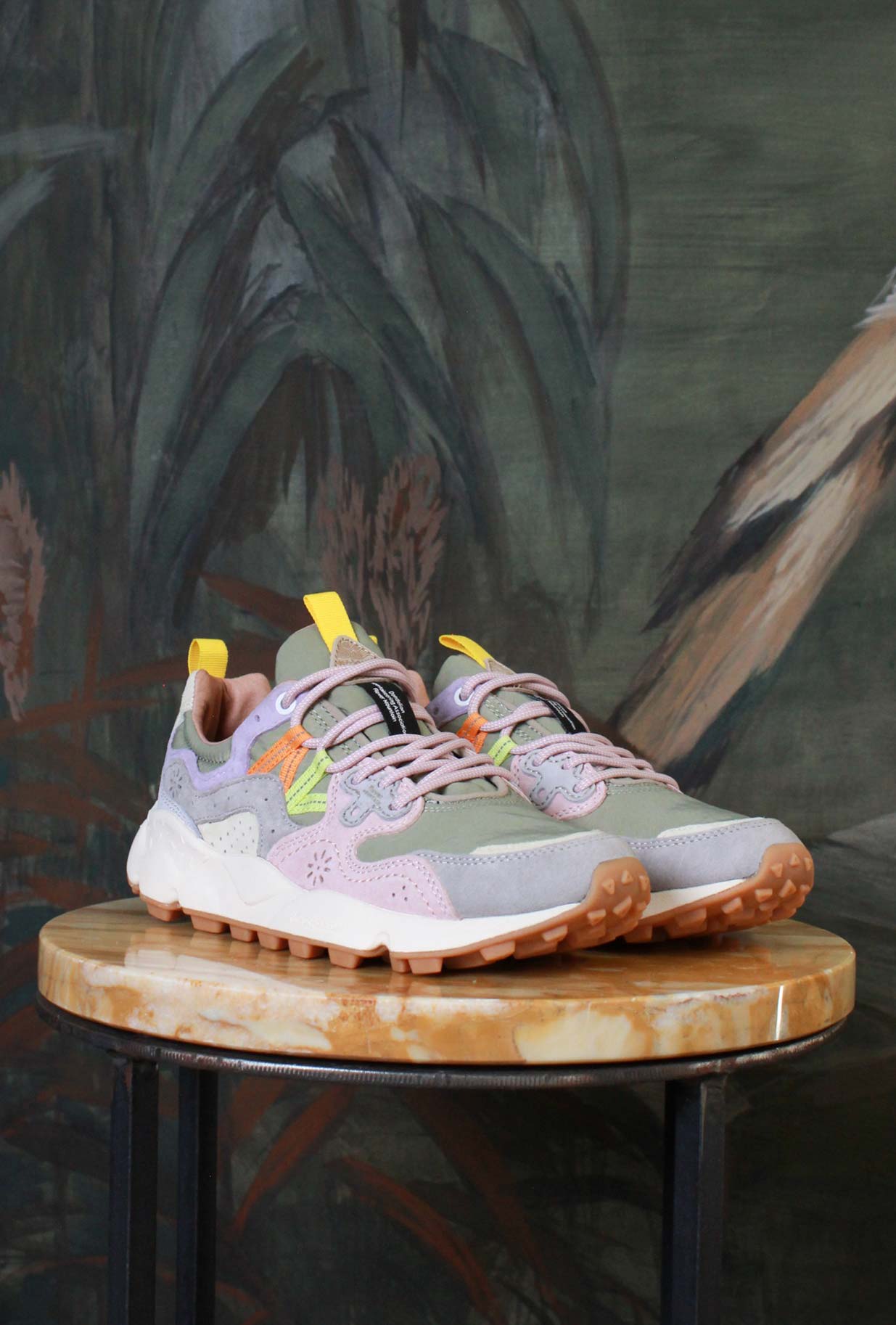 Flower Mountain Sneakers Yamano 3 Suede-Nylon Light Grey-Cipria Sporty-Chic