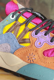 Sneakers Yamano Suede Nylon della Flower Mountain di materiali pregiati di colore Antracite Mud Deep Blue da uomo