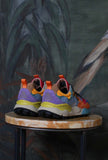Sneakers Yamano Suede Nylon della Flower Mountain di materiali pregiati di colore Antracite Mud Deep Blue da uomo