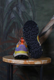 Sneakers Yamano Suede Nylon della Flower Mountain di materiali pregiati di colore Antracite Mud Deep Blue da uomo