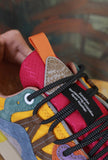 Sneakers Yamano Suede Nylon della Flower Mountain di materiali pregiati di colore Antracite Mud Deep Blue da uomo