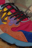 Sneakers Yamano Suede Nylon della Flower Mountain di materiali pregiati di colore Antracite Mud Deep Blue da uomo