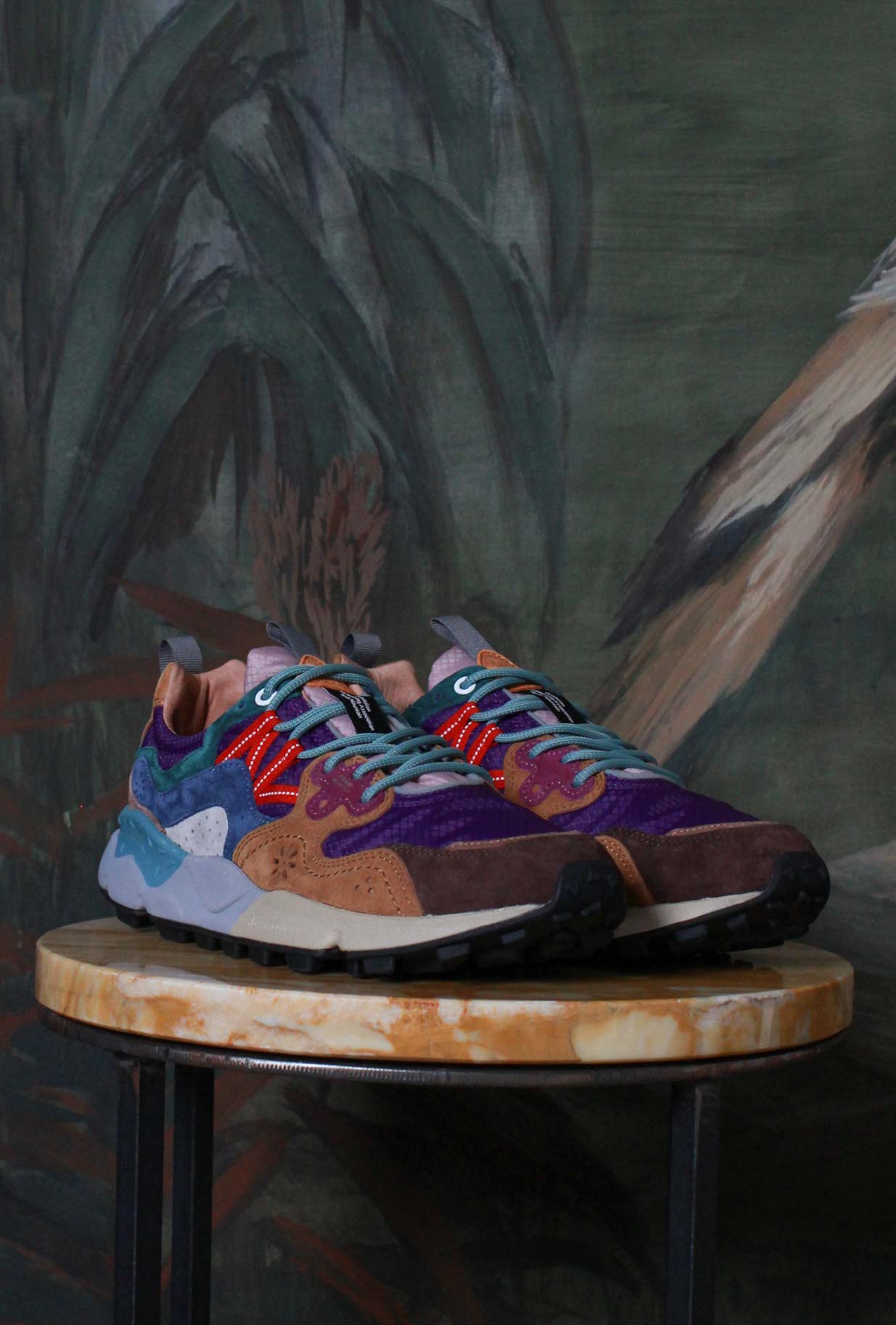 Sneakers Yamano della Flower Mountain Suede Nylon Square di colore Orange Black Rasberry da Uomo