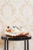 Sneakers Yamano da donna di Flower Mountain colore beige rust con dettagli in pony hair a pois