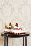 Sneakers Yamano da donna di Flower Mountain colore beige rust con dettagli in pony hair a pois