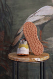 Sneaker Washi Suede-Nylon Taupe-White-Yellow firmata Flower Mountain da Uomo