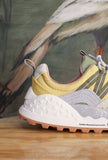 Sneaker Washi Suede-Nylon Taupe-White-Yellow firmata Flower Mountain da Uomo