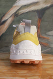 Sneaker Washi Suede-Nylon Taupe-White-Yellow firmata Flower Mountain da Uomo