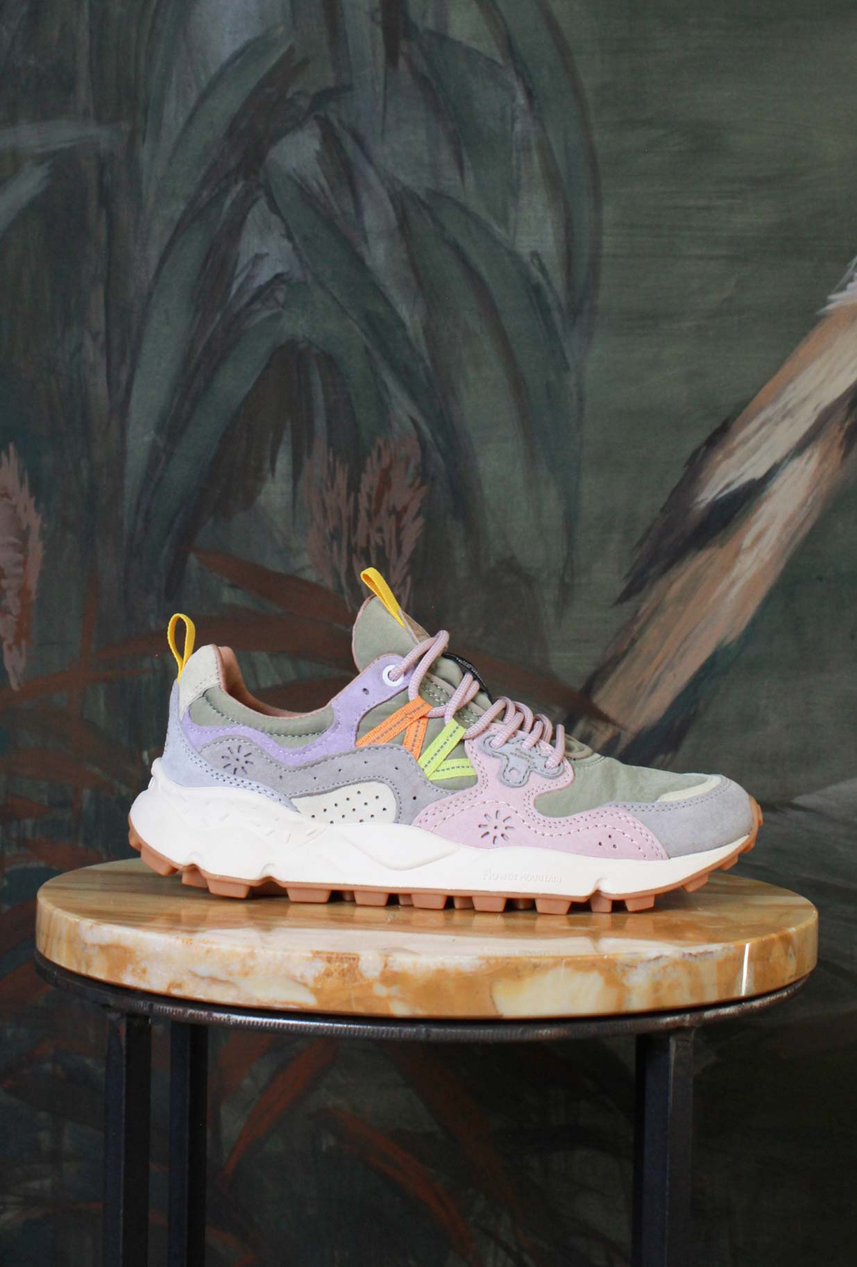 Flower Mountain Sneakers Yamano 3 Suede-Nylon Light Grey-Cipria Sporty-Chic