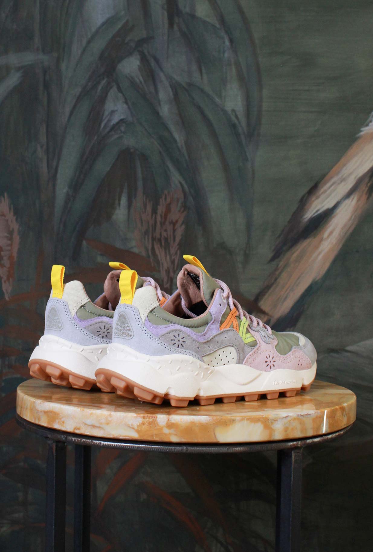 Flower Mountain Sneakers Yamano 3 Suede-Nylon Light Grey-Cipria Sporty-Chic