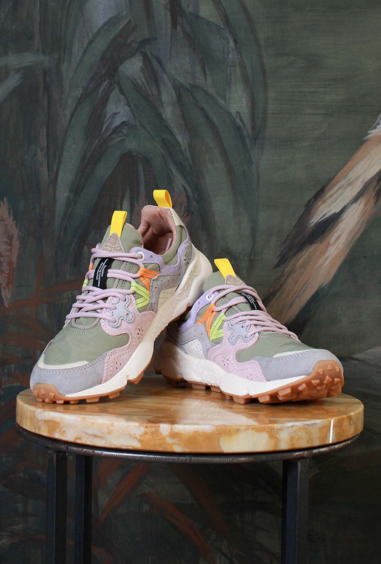 Flower Mountain Sneakers Yamano 3 Suede-Nylon Light Grey-Cipria Sporty-Chic